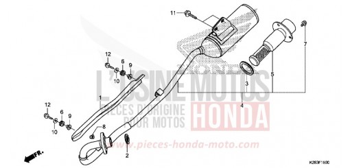 ABGAS-SCHALLDAEMPFER (CRF125F/FB E/H/J) CRF125FBH de 2017